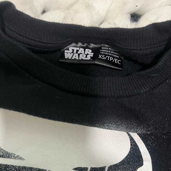 Star Wars Black Sweatshirt with White Stormtrooper Graphic | XS - 5T - Picture 2 of 3